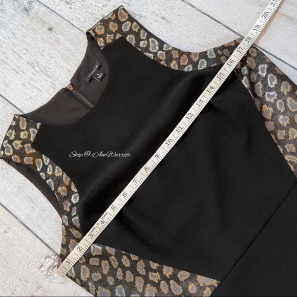 Ann Taylor leopard jacquard black sleeveless sheath dress *shop@iamwarrior - Picture 5 of 9